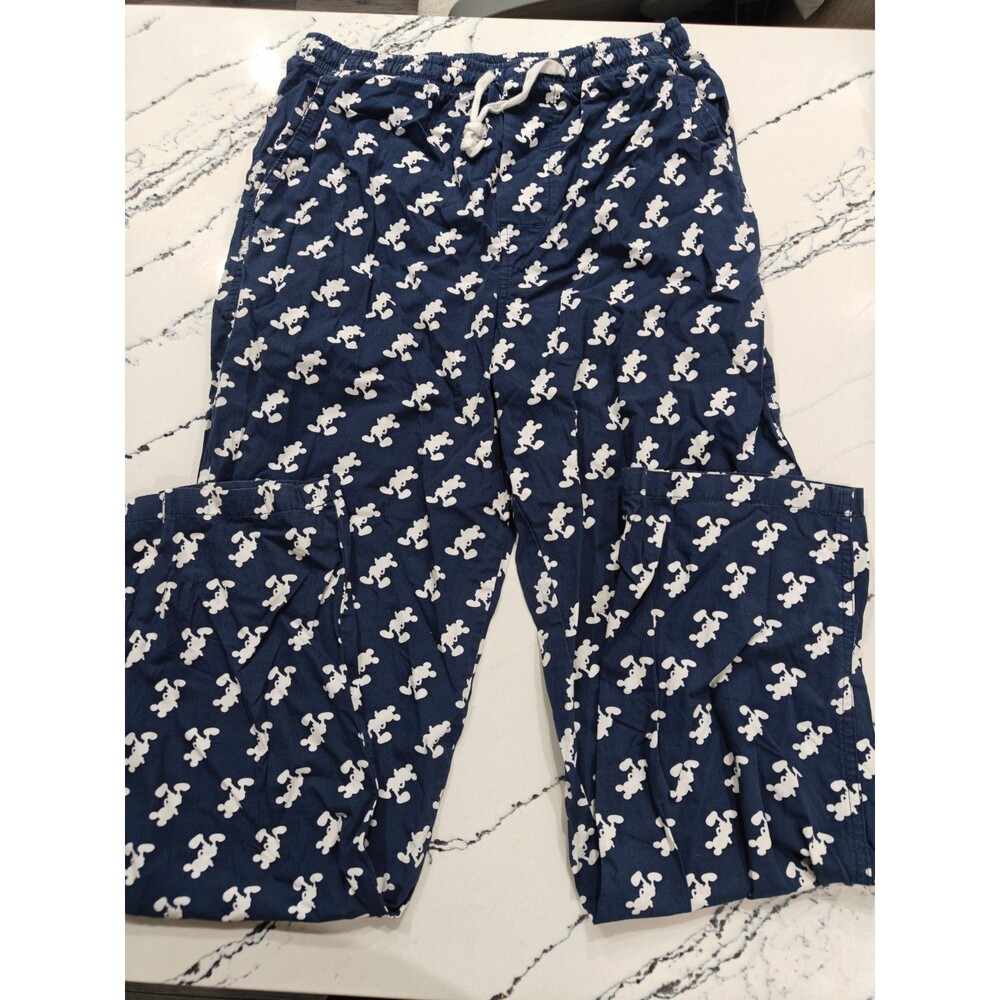 Disney Parks Mickey Mouse Pajama Pants Mens Size S Blue All Over Print Pockets